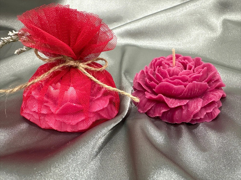 2 Pc. Handmade Peony Flower Aroma Candles In The Box Peony