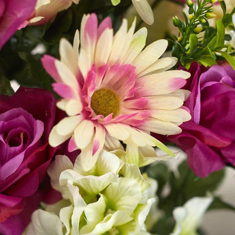 23" Artificial Rose, Hydrangea, and Daisy Floral Bush Hydrangea