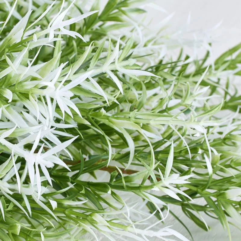 Artificial springeri grass sprays with green and white spiky blades