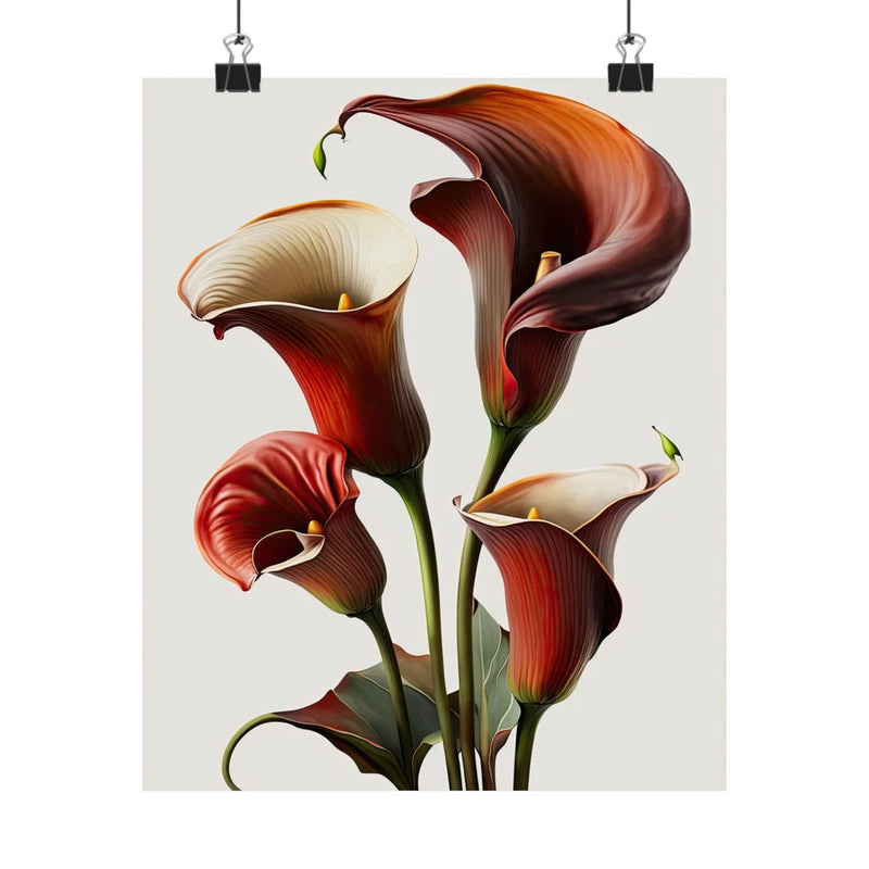 Red Calla Lily Flowers Poster, Red Flower Art Print, Floral Artwork 12 Lily
