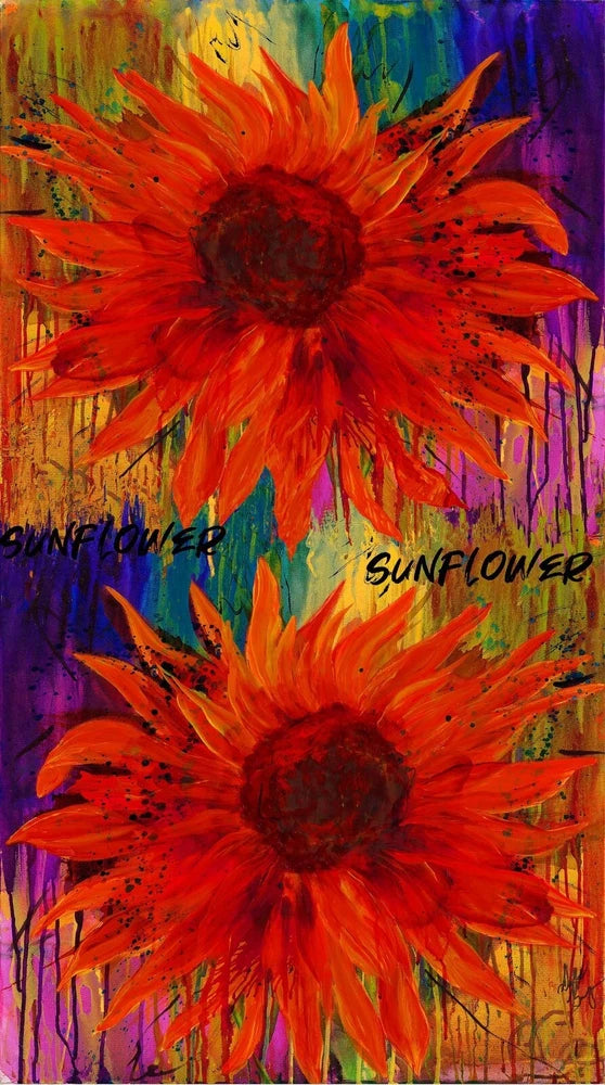 Northcott Wild Flower -Stephanie Brandenburg 40077 38 Brick Sunflower 24" Cotton Flowering Plants