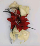 Handmade Holiday Floral Wrist Corsage Arrangement Formal Accessory Bouquet