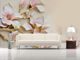 3D Pink Lily Flower ZHUA3560 Wallpaper Wall Murals Removable Self-adhesive Amy Lily