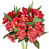Alstroemeria Silk Flowers 18Ó Stems Artificial Bouquet Indoor Decoration, 4pcs Flowering Plants