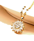 Double-layer sunflower necklaces for women chain. Sunflower