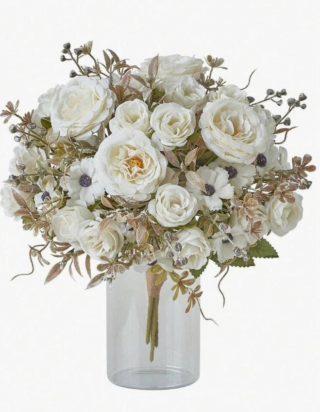 3 pcs Artificial Flowers Fake Peony Flowers Bouquet Silk Peony Rose Daisy Daisies