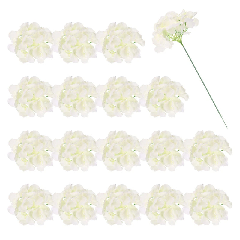 30Pcs Hydrangea Artificial Flowers, Fake Hydrangea Flowers with Stems, Cream Hydrangea