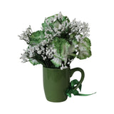 St. Patrick's Day Carnations Green Glitter Artificial Flower Arrangement 10 in Carnation
