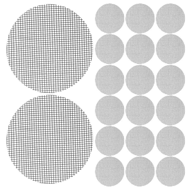 Round black mesh drainage hole mats, 100-piece set with circular grid mesh pieces