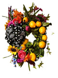 Free Shipping Summer Lemon Wreath Outdoor Peony Floral Mix Pink Yellow Orange Hydrangea
