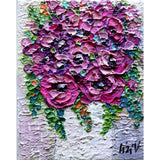 Flowers Bouquet Pink Purple White Buttercup Ranunculus Original Painting, Modern Ranunculus