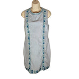 Vineyard Vines Pop Embroidered Hydrangea Blue White Stripe Dress Women's Size 8 Hydrangea