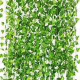 CQURE 12 Pack 84Ft Artificial Ivy Garland, Fake Vines UV Resistant Greenery Green Plant
