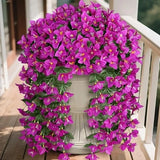 Artificial Bougainvillea Flowers Plants for Outdoors Decoration, 2 Pcs Fuchsia Flowering Plants