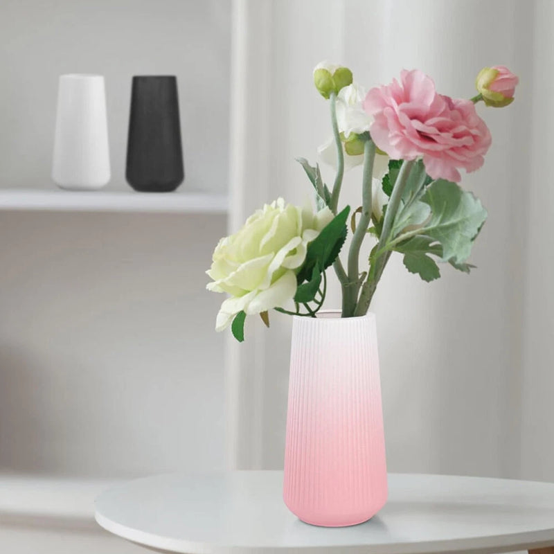 Gradient Pink Ceramic Vase,Small Cute Flower Vase for Pampas Grass, Home, Room Pampas Grass