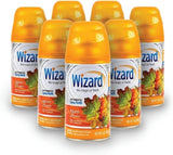 6 WIZARD Automatic Spray Refills 5oz  Air Freshener Refill Cans Bouquet