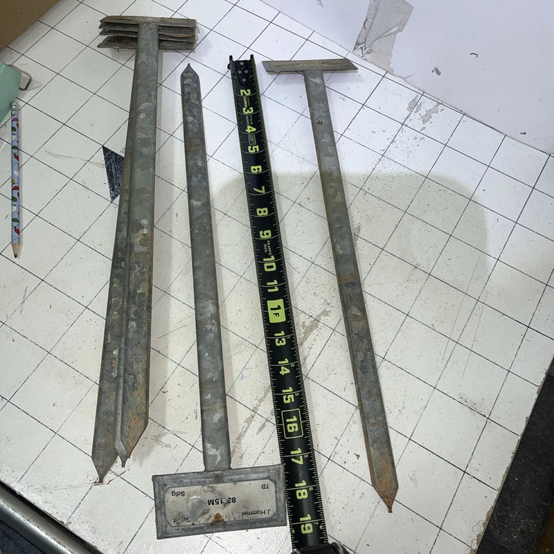 Lot Of (6) Plant Labels Garden Markers Galvanized Stakes 19Ó Long. Garden Plants