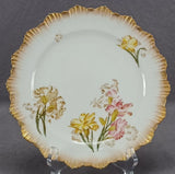 George Jones Pink & Yellow Carnations & Gold 8 3/4 Inch Plate C.1874-1891 Carnation