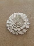 VTG CARNATION ZENIA FLOWER BROOCH PIN WHITE RESIN 1 1/2" .EXCELLENT CONDITION. Carnation