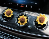 3Pcs Crochet Sunflower Car Vent Clip, Flower Air Freshener Decor Sunflower