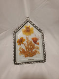 Lasting Impressions Glass Framed Pressed Dried Flowers Vtg Rustic Wall Decor Dried Flower