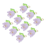 10PCS 13x14mm Acrylic Flower Charm Lily of the Valley Jewelry Light Purple Lily