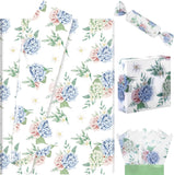 100 Sheets Hydrangea Tissue Paper, 20X14 Inch Blue Hydrangea Flower Wrapping Pap Hydrangea