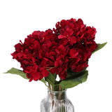 Hydrangea Artificial Flowers, 4PCS Faux Hydrangea Flowers Home Decor, Red Hydrangea