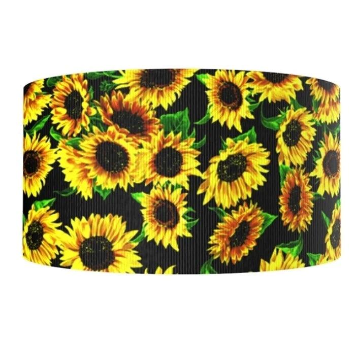3 inch Grosgrain Ribbon HAIR BOWS 1166606 Sunflower  Floral Flowers Sunflower