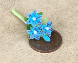 Dolls House Blue Lily Flowers Bunch Of Three With A Bud 1:12 Scale Garden tumdee Lily