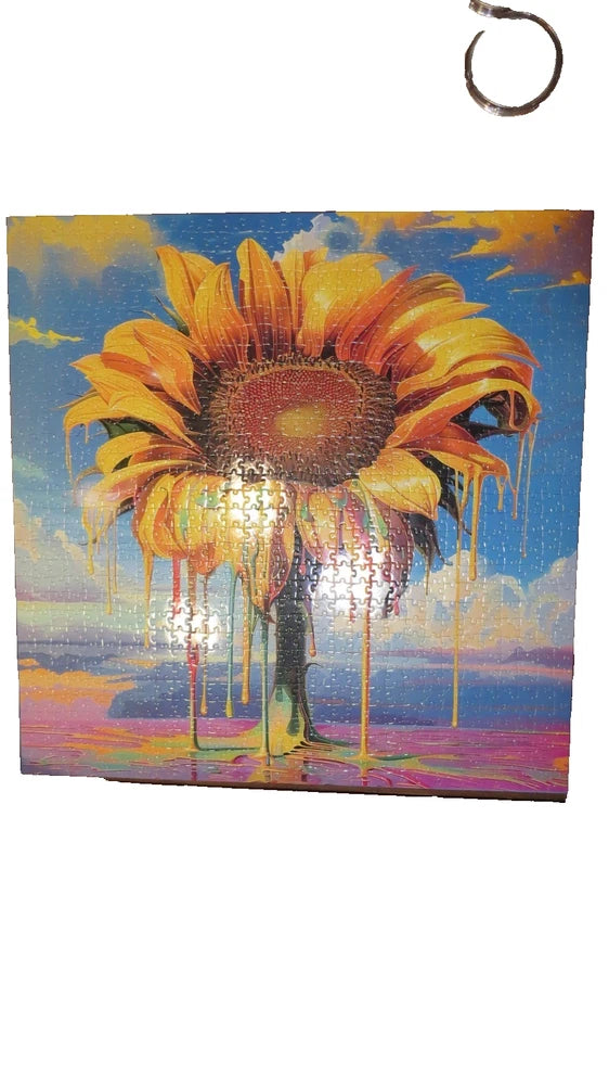 MELTING SUNFLOWER by PPuzzling Z-583 complete w Flower Poster Sunflower