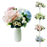 4 Pack Artificial Peony Silk Flower Hydrangea Fake Bouquet Elegant Faux Flowe... Hydrangea