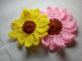 Handmade Crochet Sunflower 10PC Double color Sewing Flower, Decorate Wool Thread Sunflower