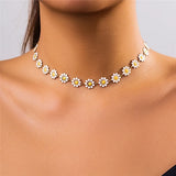 Women's Fashion Jewelry Daisy Flower Choker Necklace 573 Daisies
