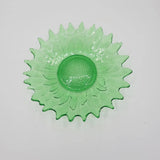 VTG Green Glass Sunflower Flower Pattern Bowl Candy Dish Sunflower