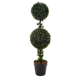 Artificial Podocarpus 36 Inch Double Ball Style Faux Plant Indoor or Outdoor Green Plant
