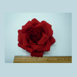 M&S Schmalberg  3.5" Silk Red Rose Flower Lapel Pin - Made in USA Roses