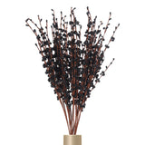12Pcs Tall Jasmine Flower for DIY Floral Art Plant(Black) Green Plant