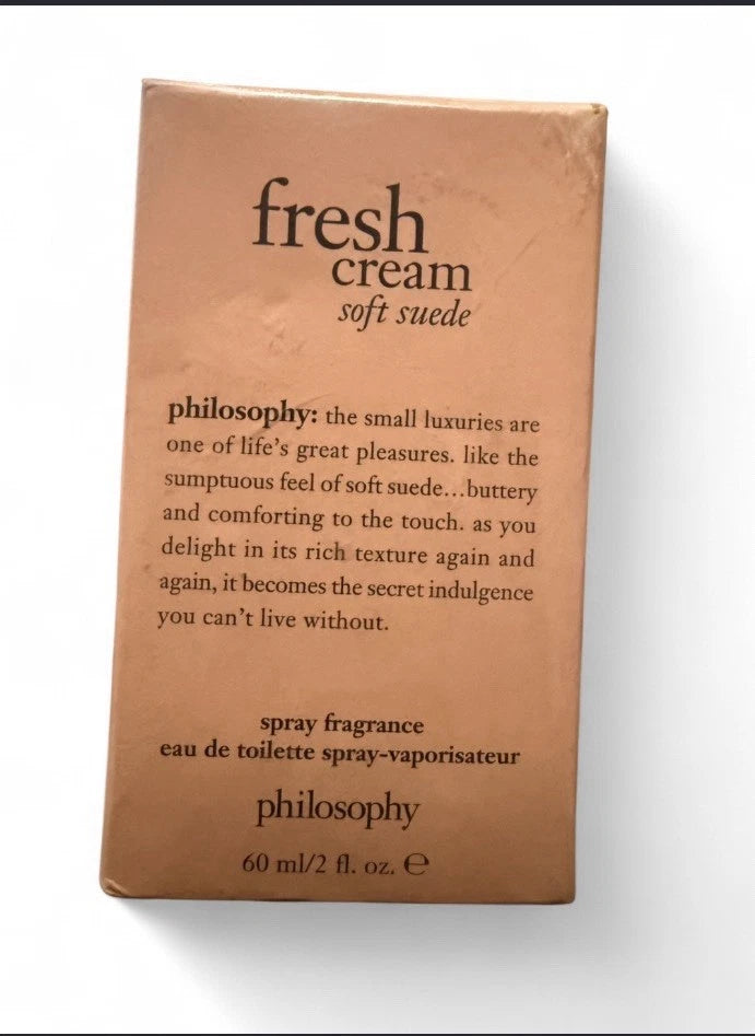 Philosophy FRESH CREAM SOFT SUEDE Toilette EDT Perfume Spray Fragrance 2 oz EDT