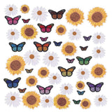 48 Pcs Sunflower Embroidery Patches Daisy Butterfly Iron and Sew On Applique Set Sunflower