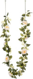 1 Pack of Artificial Rose Vine Flowers Plants Fake Flower Vine for Wedding Home Green Plant