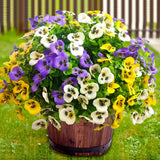 Artificial Flowers for Outdoors Fake Plants Spring Decor, 14 Pcs Realistic Fake Green Plant