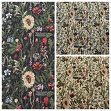 Country Wildflower Vintage French Jacquard Tapestry Upholstery Fabric Sewing BTY Flowering Plants