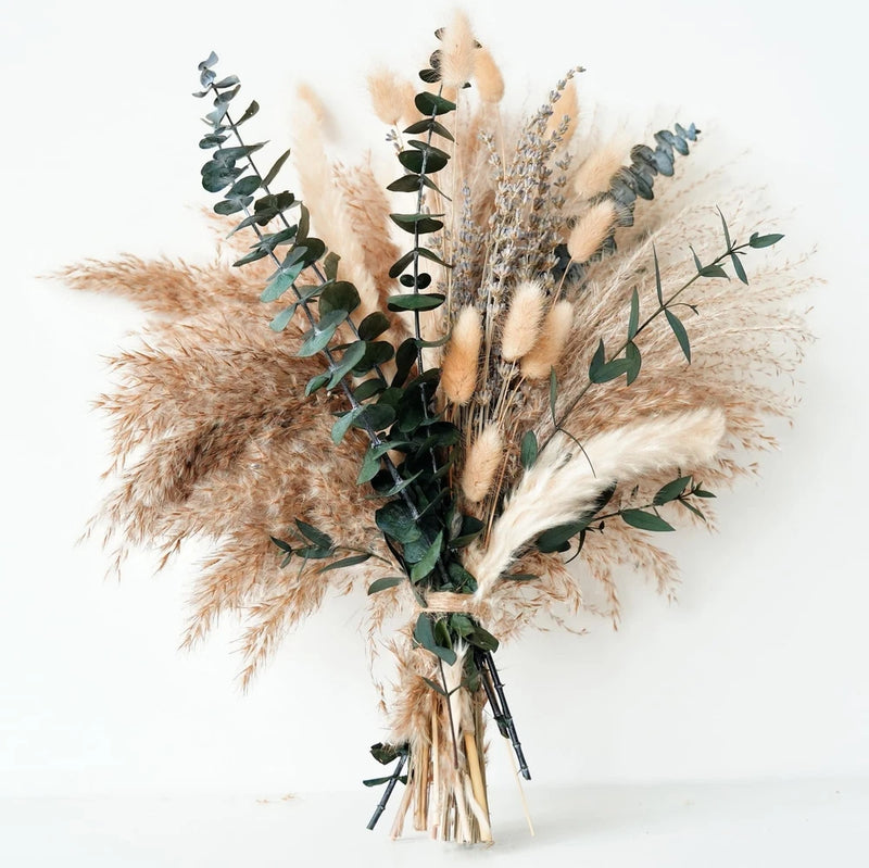 Green Pampas Grass Dried Flower Bouquet Boho Pampas Grass