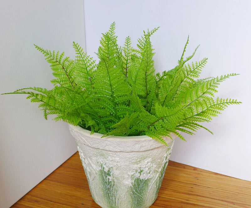 6 Pcs Artificial Plant Small Plastic Boston Fern Tree Grasses Green Plant