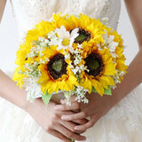 Wedding Bride Hand Bouquet Artificial Flowers with Linen Rope for Bridal Shower Bouquet