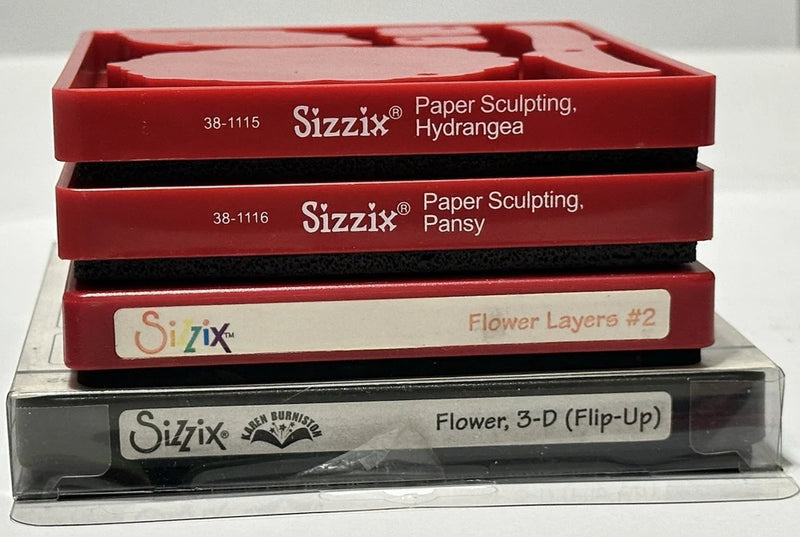Sizzix Die 4 pc Lot Flower Hydrangea Pansy 3D Flip Floral Layers Scrapbooking Hydrangea