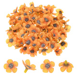 100-Pack Artificial Flower Heads, Mini Silk Faux Daisy Flowers DIY [Orange] Daisies