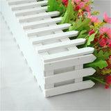 White Purple Jumping Chrysanthemum Fake Plant Set With Wood Fence Home Decor Green Plant