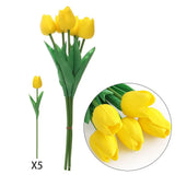 5/10pack Artificial Fake Tulip Flowers Real Touch Pop Wedding Floral Home Decor Green Plant